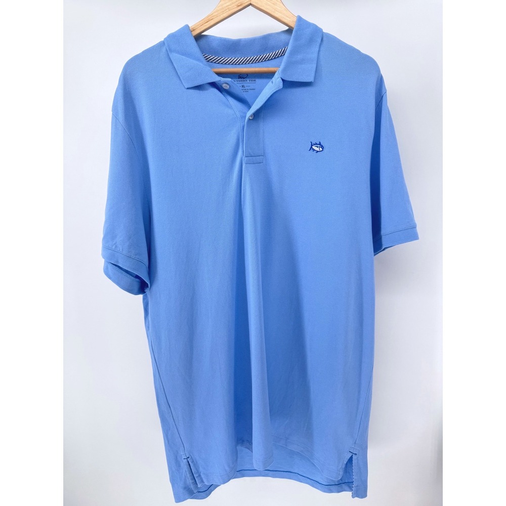 Southern Tide Polo Shirt Mens XL Blue Skipjack Coastal Performance